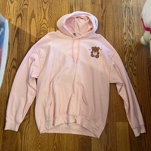 Gildan Light Pink Delta Zeta Bear Hoodie
